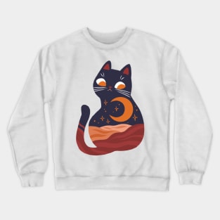 Moon Cat Crewneck Sweatshirt